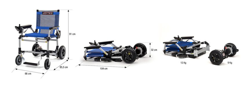 Silla de ruedas eléctrica plegable y ultraligera JOYTEC PRO seminueva