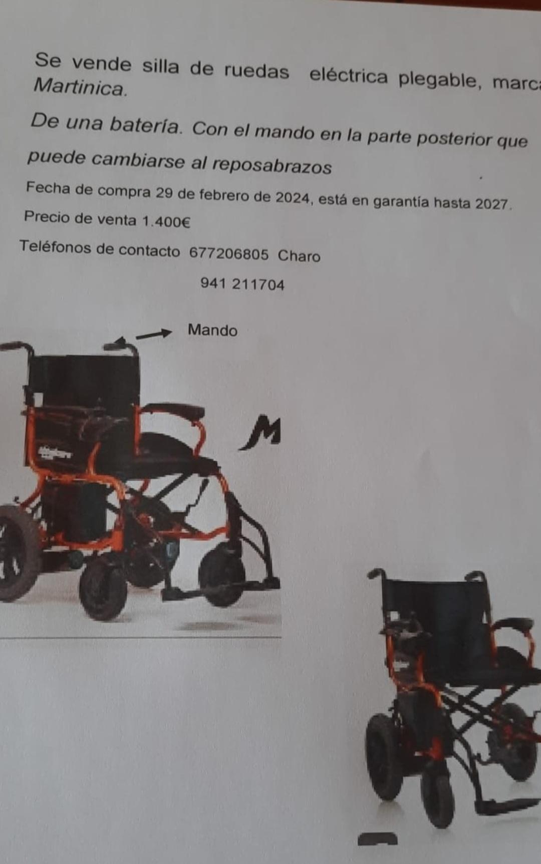 Venta silla eléctrica Martinica