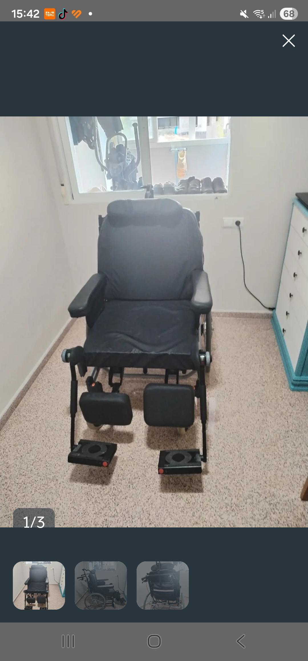 Silla de ruedas especial para gente grande