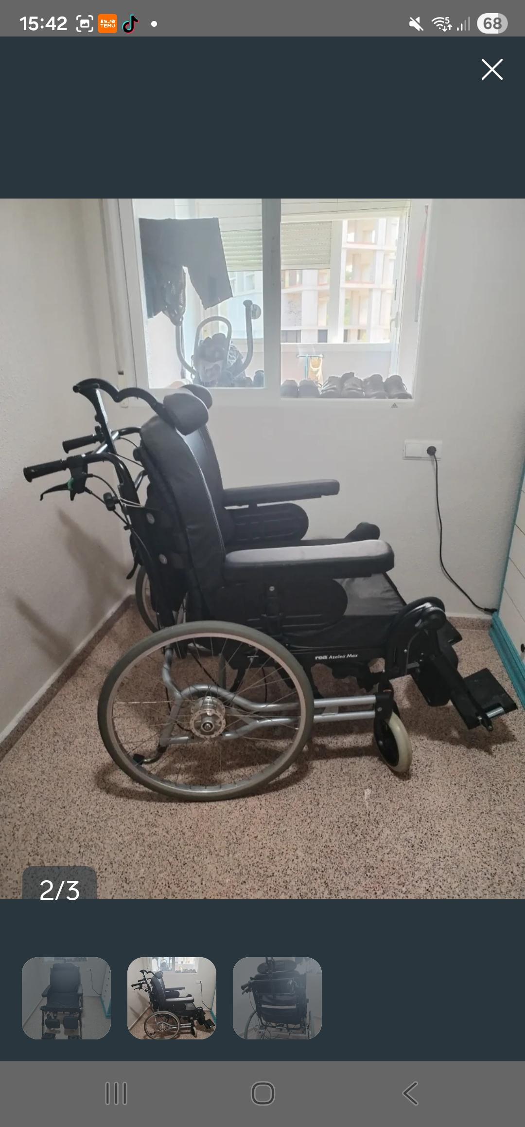 Silla de ruedas especial para gente grande