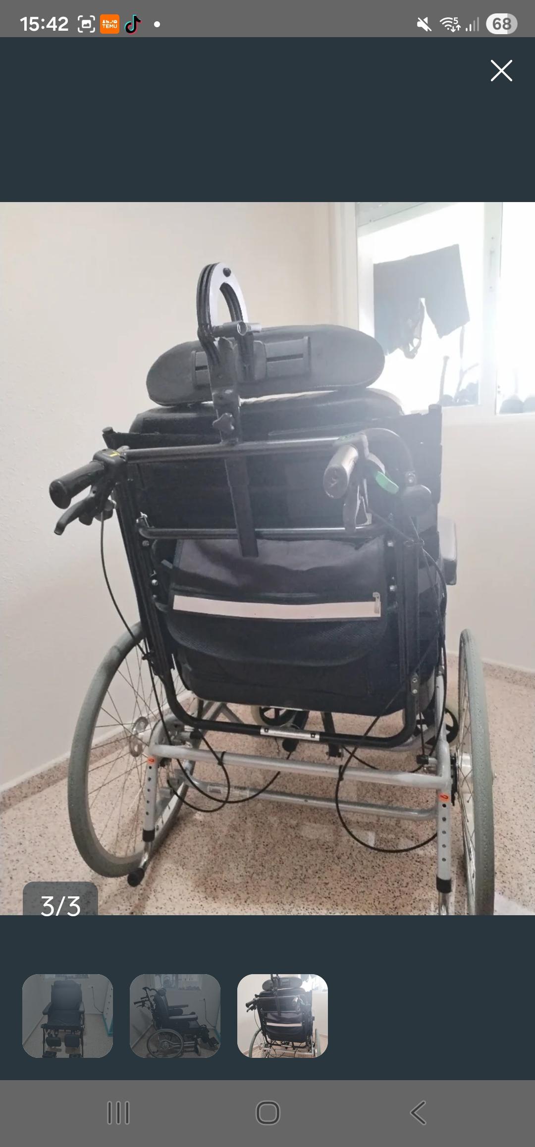 Silla de ruedas especial para gente grande