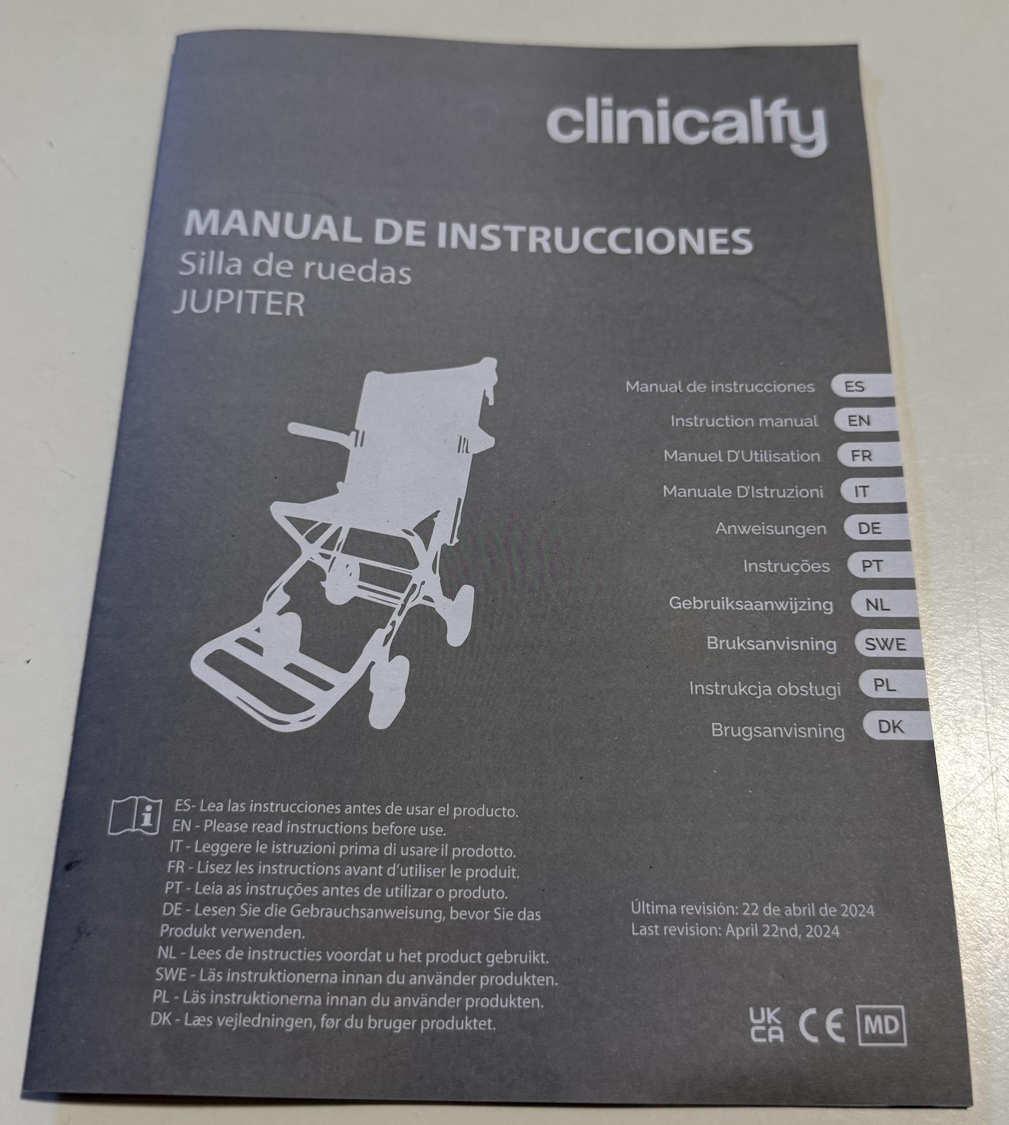Silla de ruedas de tránsito plegable de segunda mano