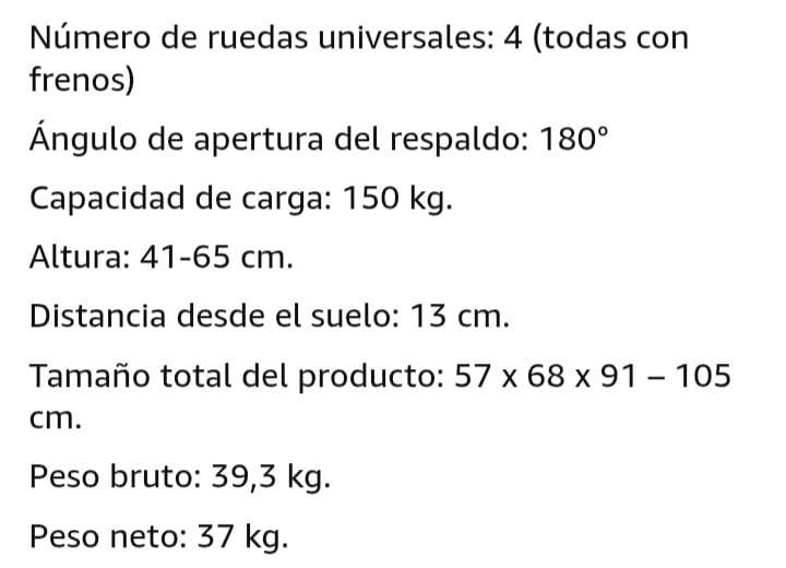 Silla hidráulica de traslado, transporte y transferencia